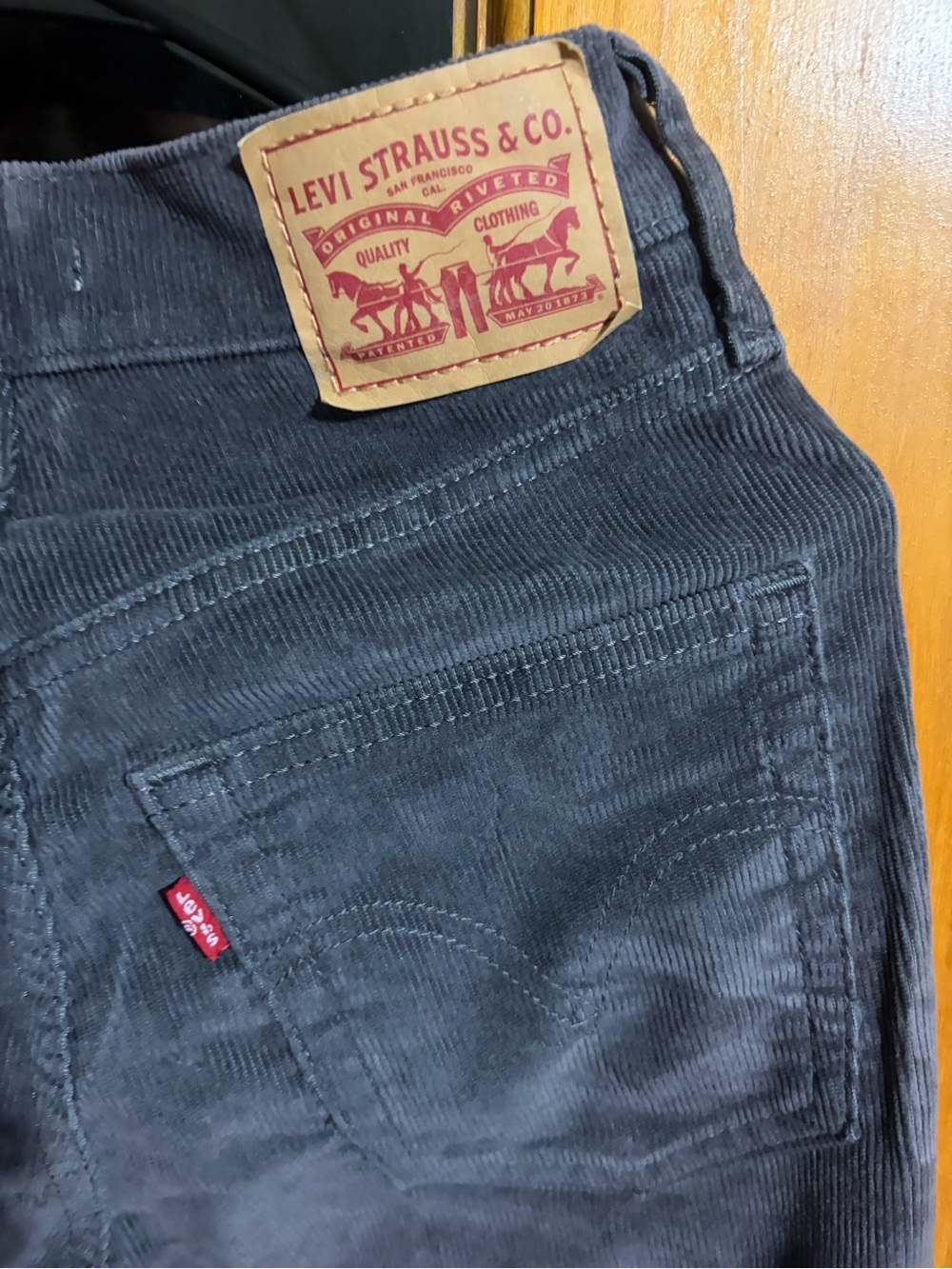 Levi's Dark Gray Corduroy Slim Straight Jeans